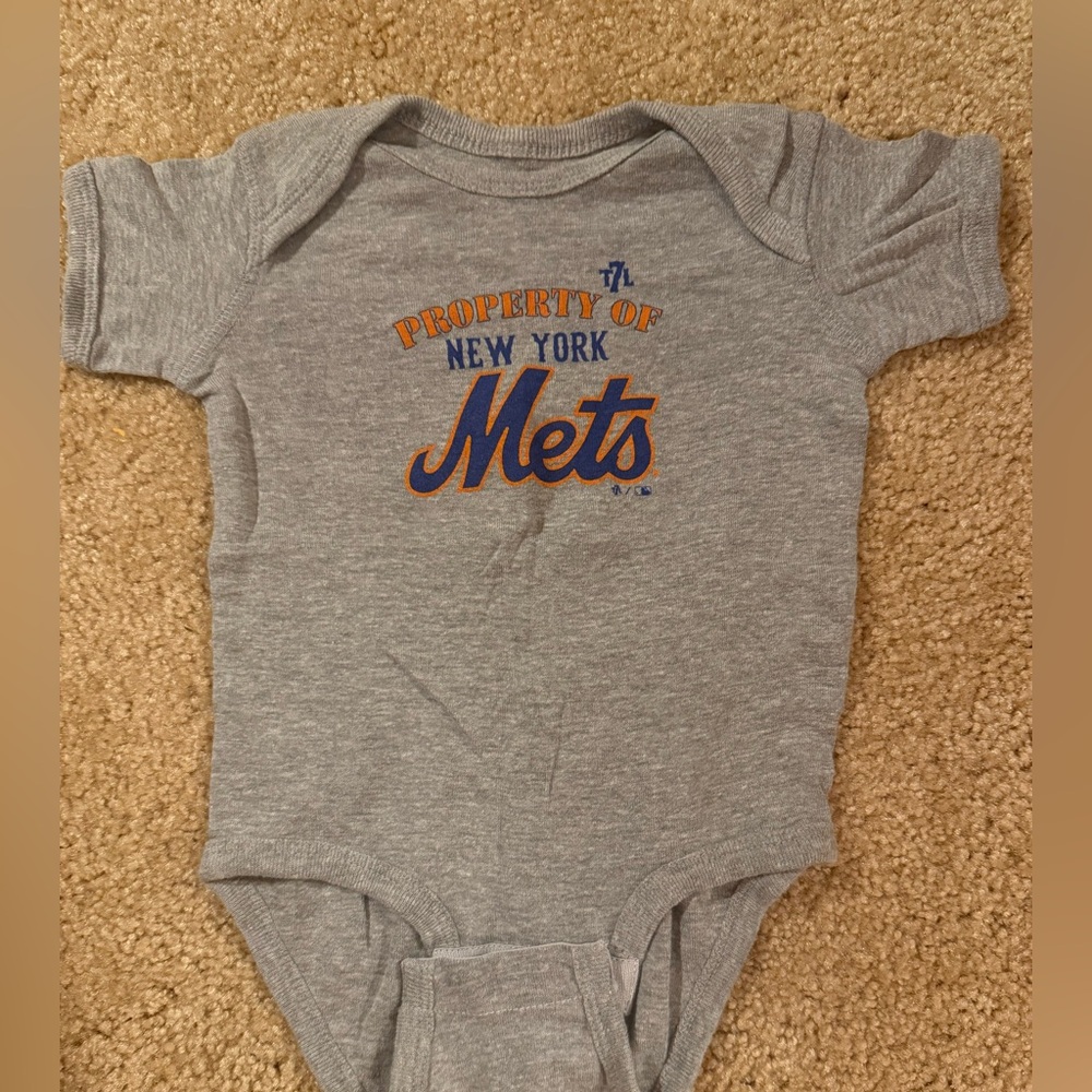New York Mets Gray Baby Onesie